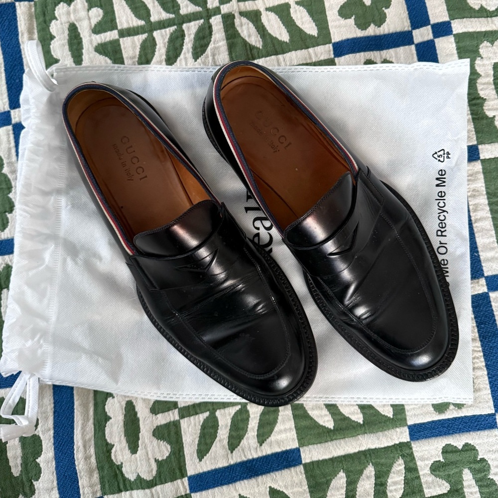 Gucci Black Leather Loafers